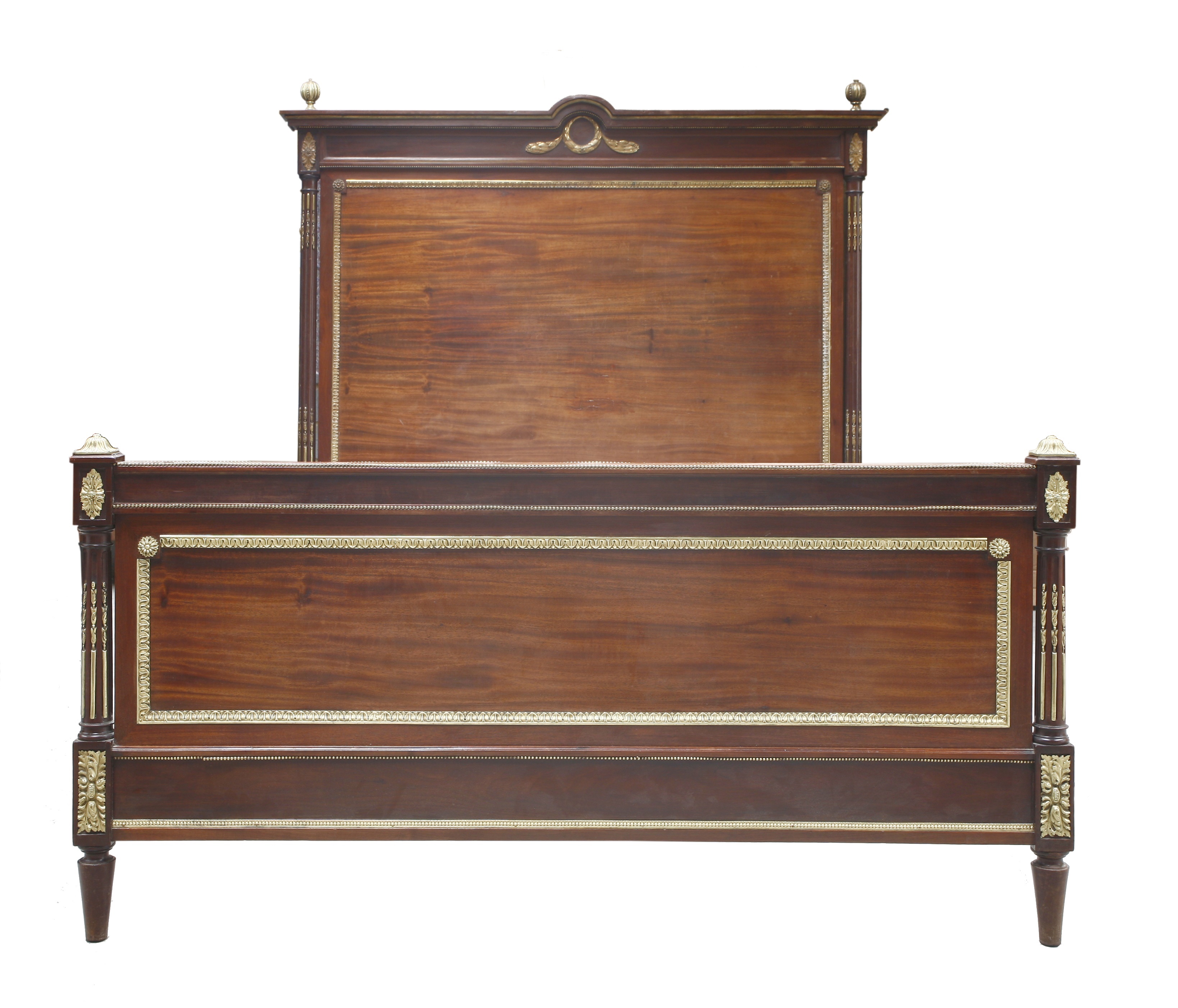 A French mahogany and gilt-mounted double bed