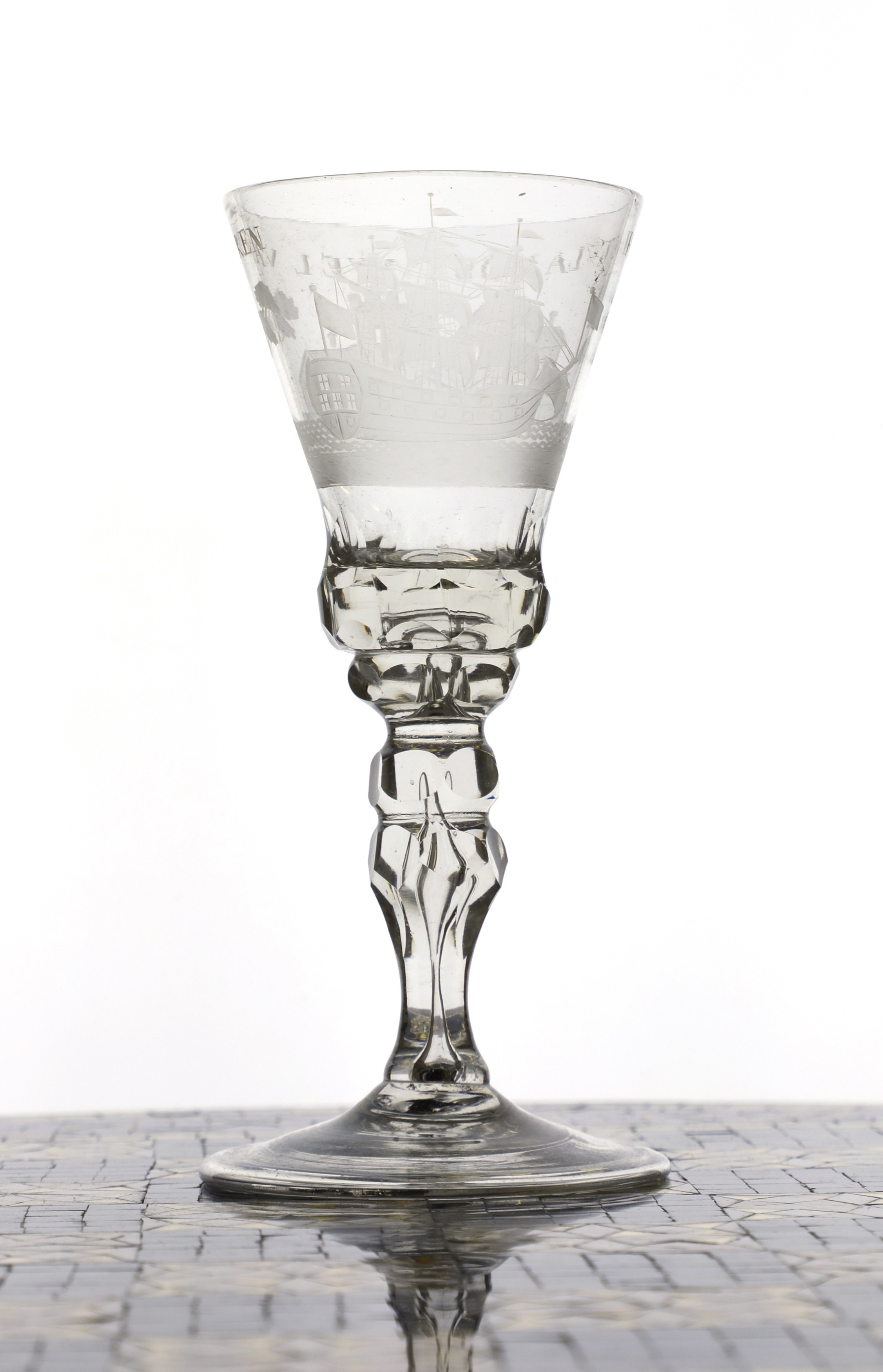 Dutch Engraved Drinking Glass by Jacob Sang
