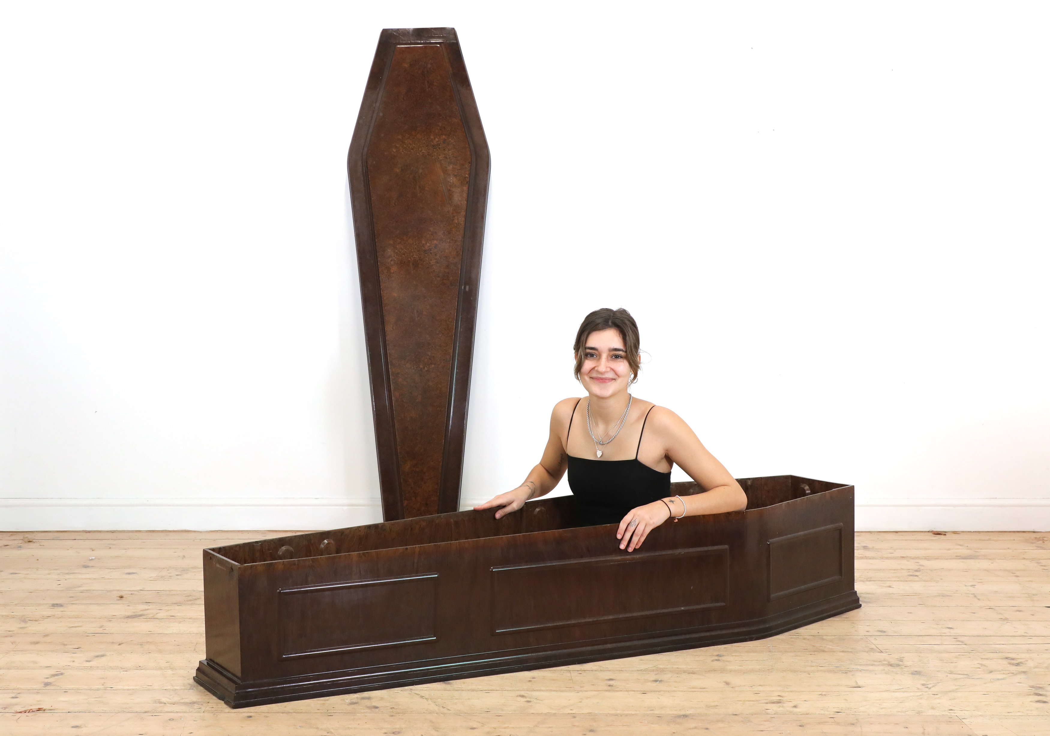 A rare full-sized Bakelite coffin