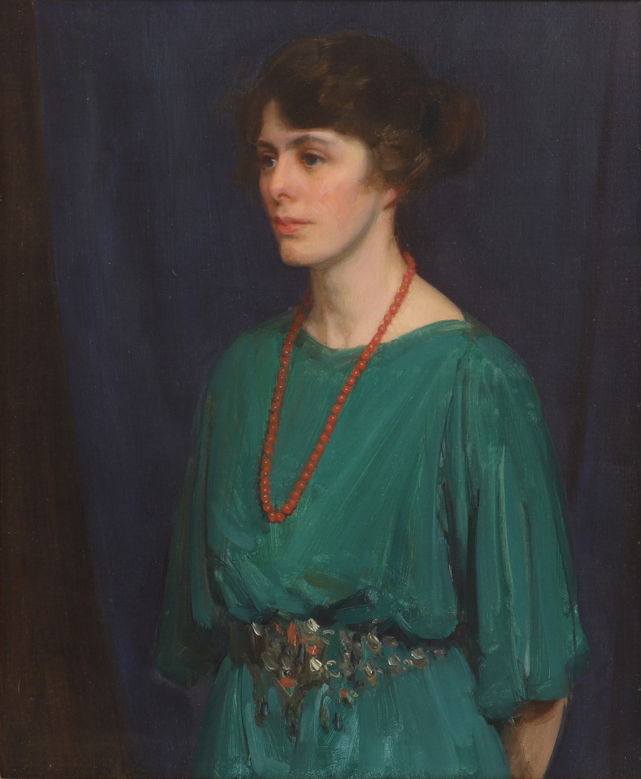 Harold Speed (1872-1957) 'Lady in Green' signed and dated 'HAROLD SPEED 1919' l.l., oil on canvas 78 x 64cm (£600-800)