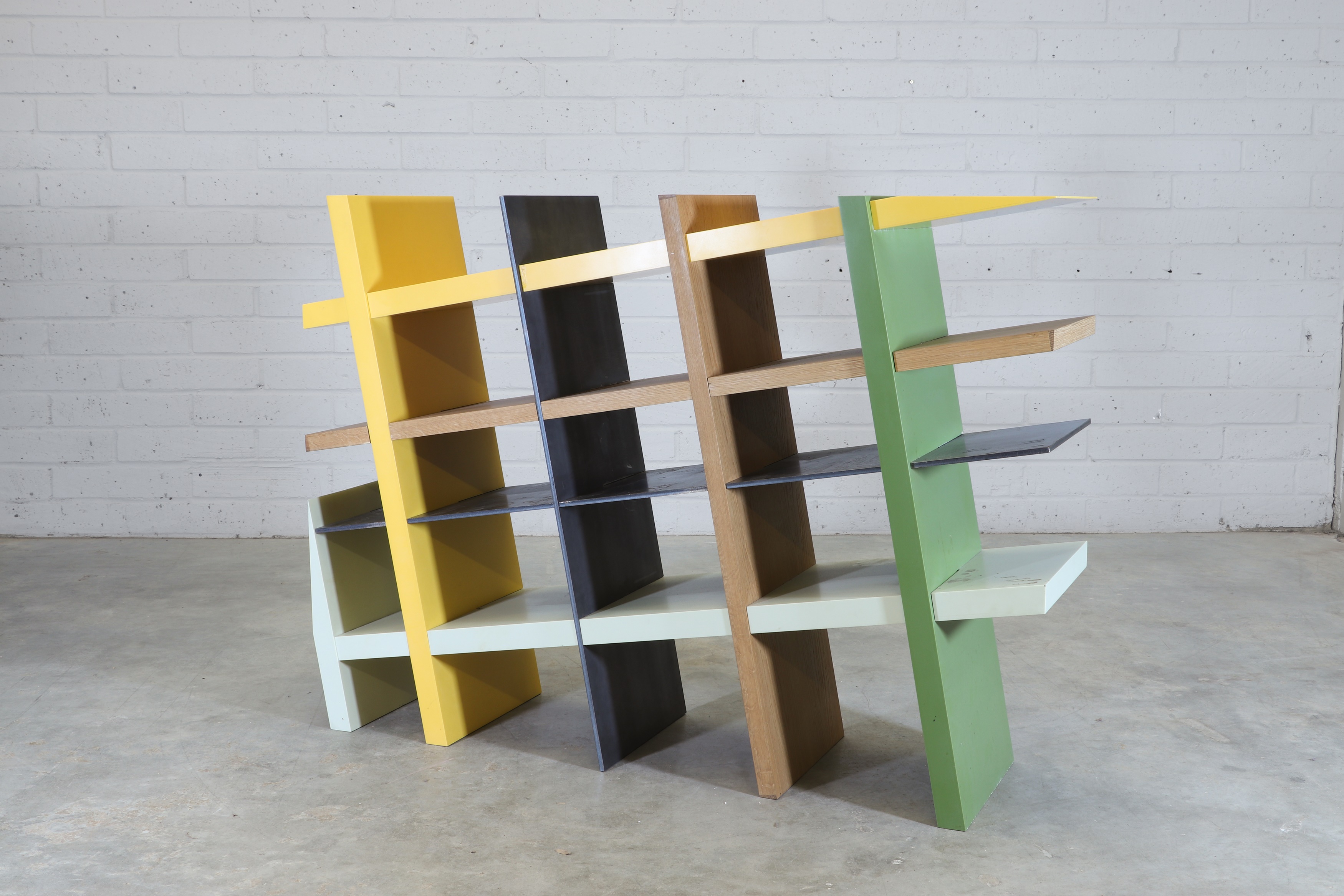 a 'Diagonal Bookcase', 2012, designed for the 'Leftover Collection' (£800-1,200)
