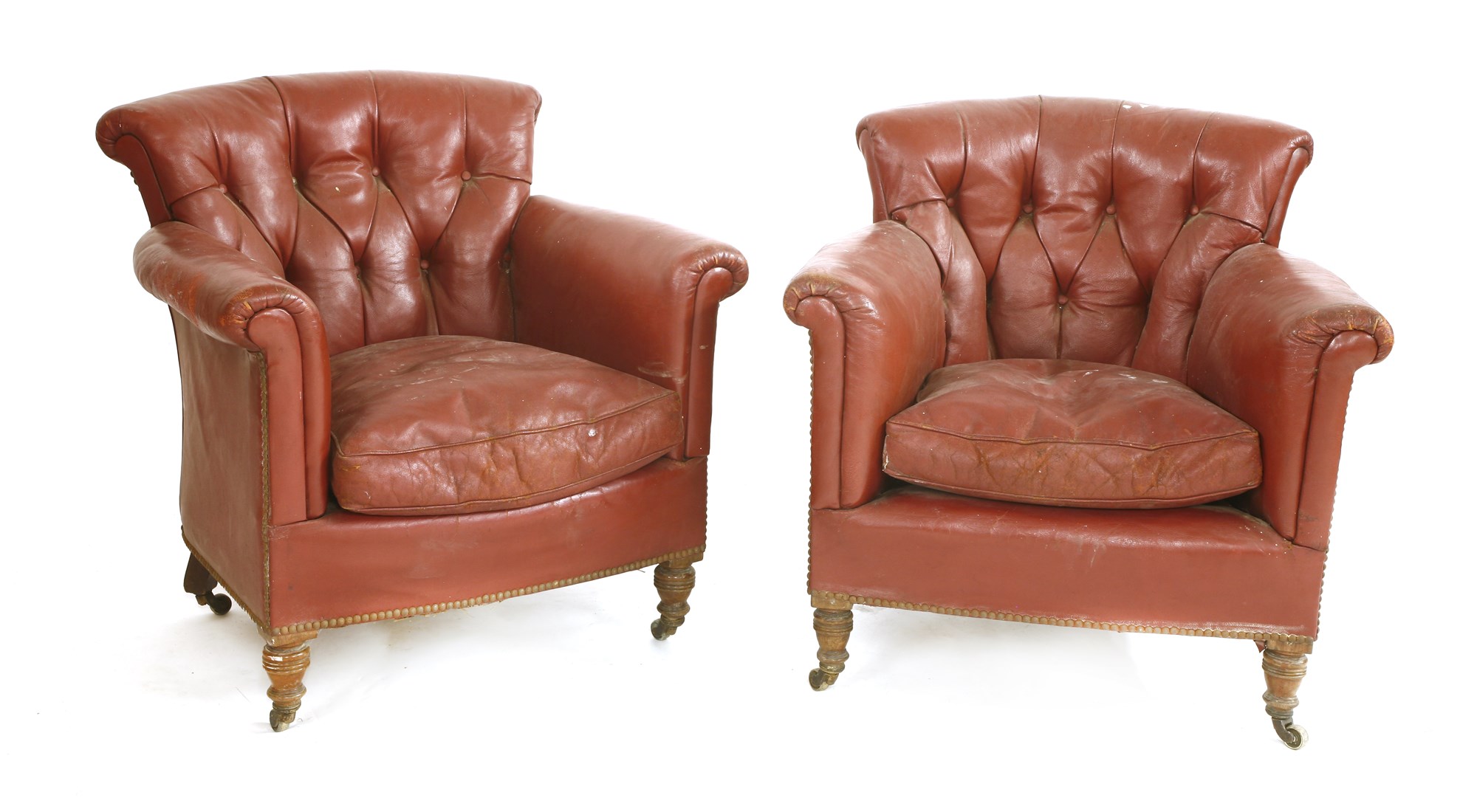 Sir Rod Stewart's Red Leather Armchairs at Sworders Fine Art