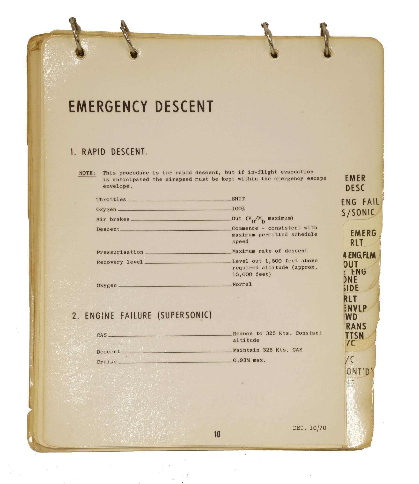 Concorde 002 'Emergency Procedures Manual' - The Tim Wonnacott Collection