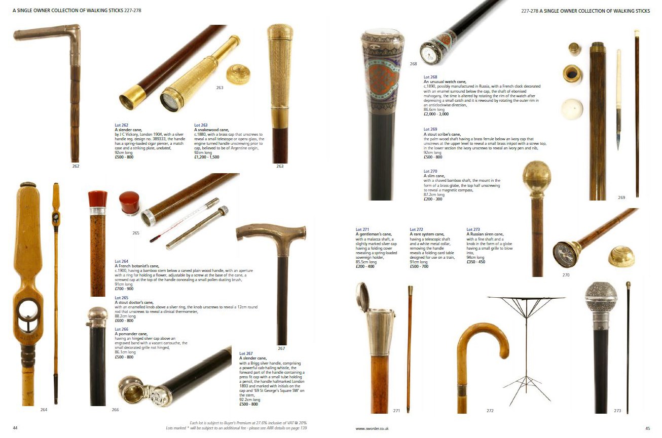 A single owner collection of walking sticks
