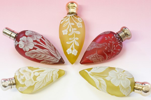 Thomas Webb & Sons Cameo Glass Scent Bottles