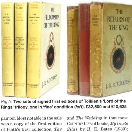 Two Sets Of Signed First Editions Of Lord Of The Rings