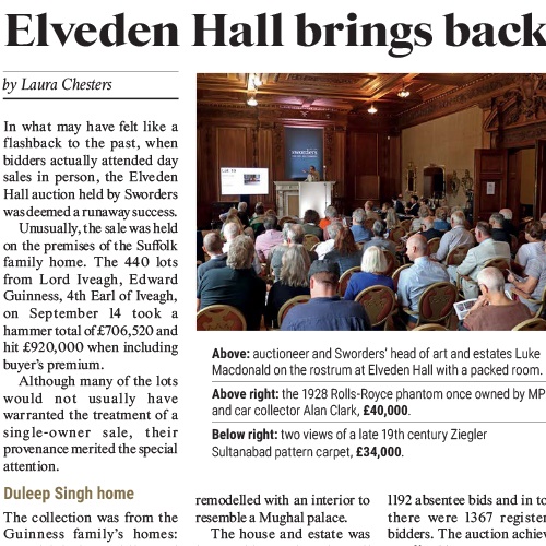 Elveden Hall brings back the room bidders