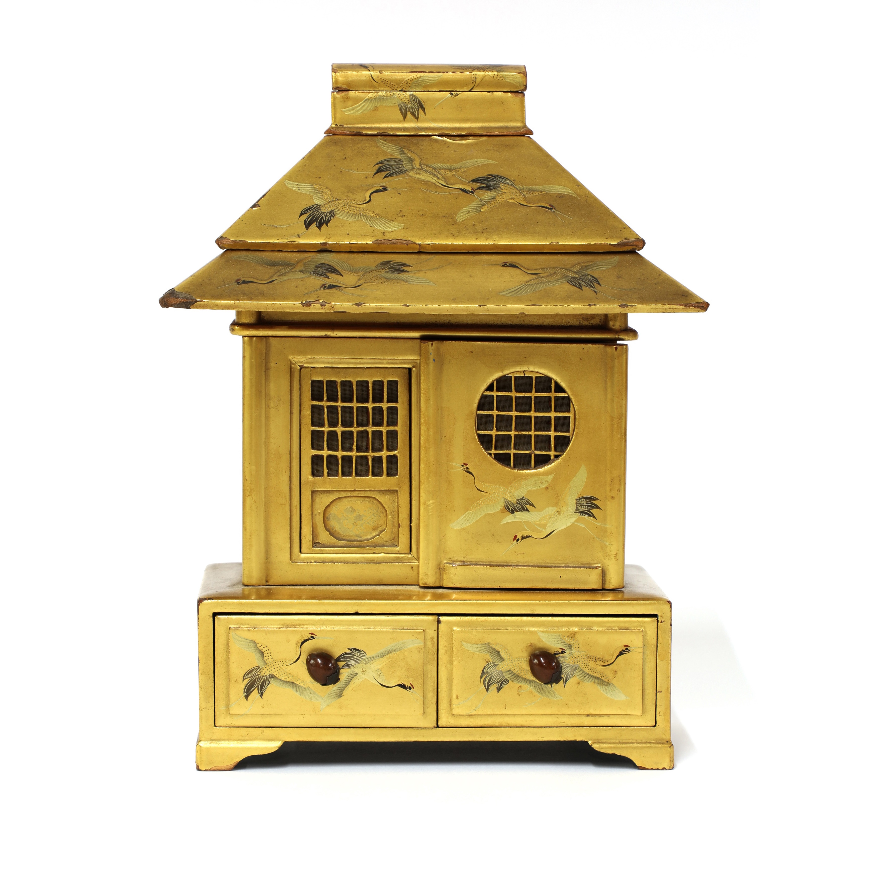 A Japanese gilt lacquered table cabinet, early 20th century