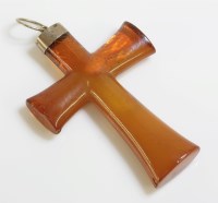 Lot 325 - A carved amber cross