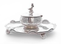 Lot 186 - A Victorian silver inkwell