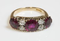 Lot 340 - An Edwardian ruby and diamond seven stone ring