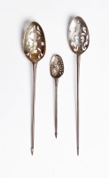 Lot 205 - Three silver mote spoons
