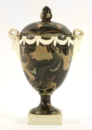 Lot 3 - A rare Wedgwood & Bentley agateware Vase and Cover