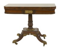 Lot 433 - A Regency rosewood and brass inlaid card table