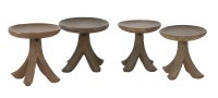 Lot 445 - Four Nigerian carved wood stools