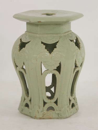 Lot 44 - A celadon stoneware Garden Seat