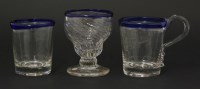 Lot 72 - Three Glasses with blue glass rims
