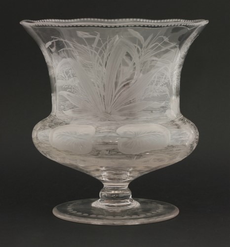 Lot 89 - An engraved glass Vase