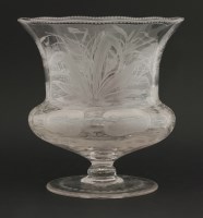 Lot 89 - An engraved glass Vase