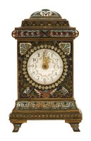 Lot 325 - A bronze and enamelled dressing table clock