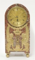 Lot 326 - A rouge marble mantel clock