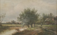 Lot 287 - Joseph Thors (1843-1898)
A VILLAGE WITH FIGURES