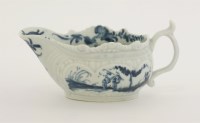 Lot 12 - A Worcester blue and white press moulded small Sauce Boat