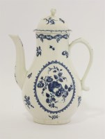Lot 22 - A Worcester blue and white Coffee Pot and Cover