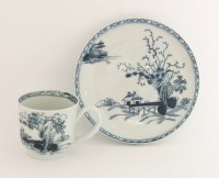 Lot 27 - A Liverpool blue and white Coffee Cup and Saucer