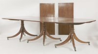 Lot 487 - A Regency mahogany triple pedestal dining table