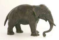 Lot 165 - A bronze elephant