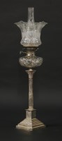 Lot 347 - A silver Corinthian column oil lamp