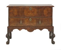 Lot 492 - An oyster veneered laburnum chest on stand