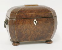 Lot 125 - A George III burr yew wood tea caddy