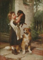 Lot 275 - George Augustus Holmes (1822-1911)
A GIRL HOLDING A PUPPY