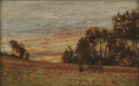 Lot 253 - Sir David Murray RA (1849-1933)
A WOMAN LEADING A COW THROUGH A CORNFIELD AT SUNSET
Signed l.r. and dated 86(?)