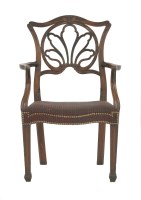 Lot 502 - A George III mahogany elbow chair