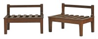 Lot 506 - A pair of oak luggage rests