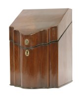 Lot 521 - A George III strung mahogany knife box