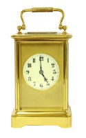 Lot 322 - A giant French brass carriage clock