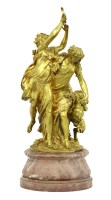 Lot 143 - A French gilt bronze group of bacchante