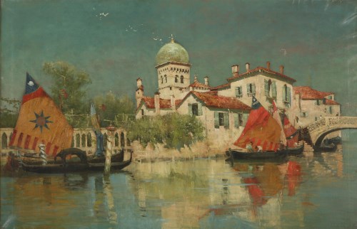 Lot 298 - Italian School (early 20th century)
A VENETIAN CANAL
Oil on canvas
122 x 183cm