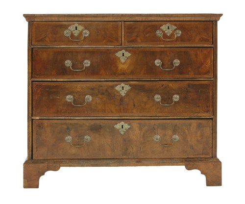 Lot 412 - A walnut and feather banded chest