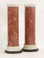 Lot 515 - A pair of marble and scagliola pedestals