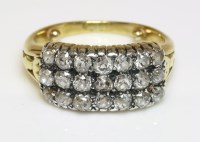 Lot 291 - A Victorian three row diamond ring