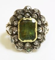 Lot 290 - A late Georgian emerald and diamond cluster ring
