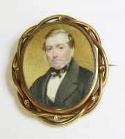 Lot 305 - A Victorian painted miniature watercolour on ivory brooch/pendant