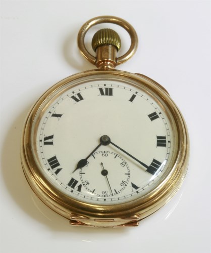 Lot 386 - A 9ct gold open faced pocket watch