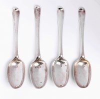 Lot 198 - A set of four George II Scottish hanovarian pattern silver tablespoons