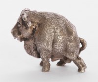 Lot 236 - A silver model of a bull